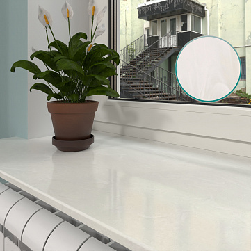 Подоконник Белый мрамор